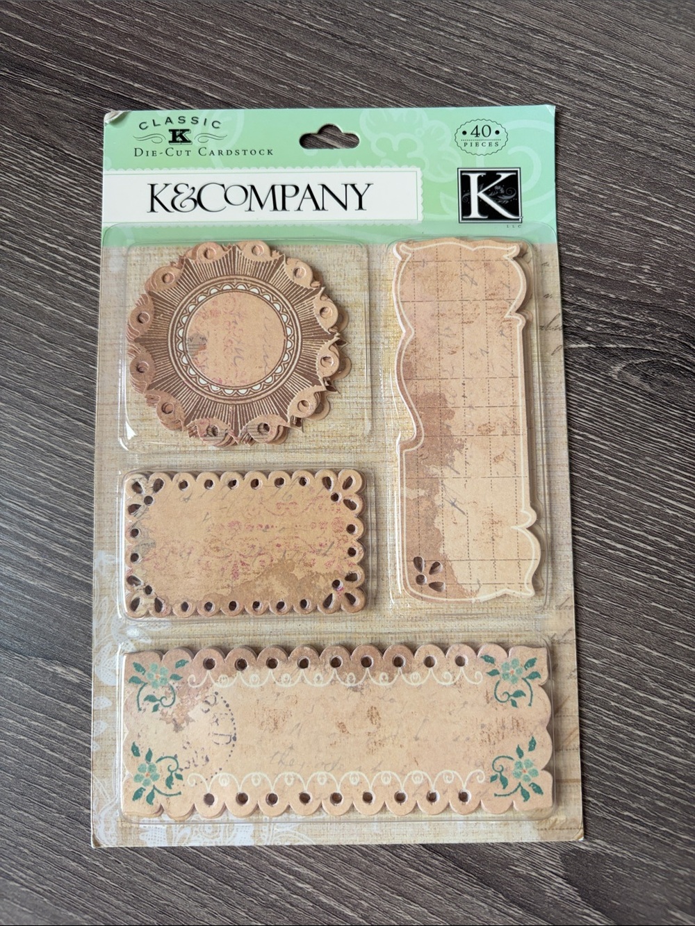 ❤️$7  K&Company Classic K Margo Die-Cut Cardstock Tags